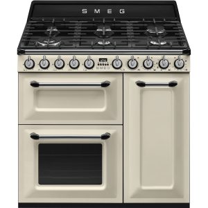 Smeg 90cm Victoria Range Cooker | Gas Hob | Cream | TR93P